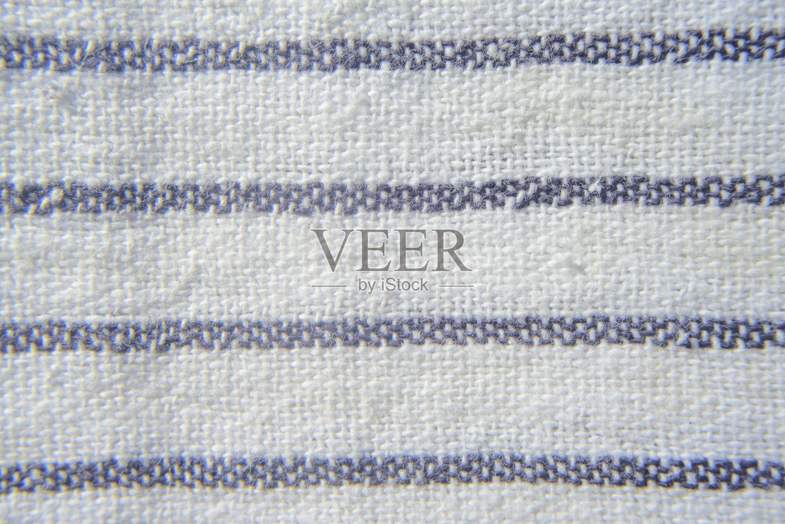 白色厨房布上的蓝色条纹照片摄影图片