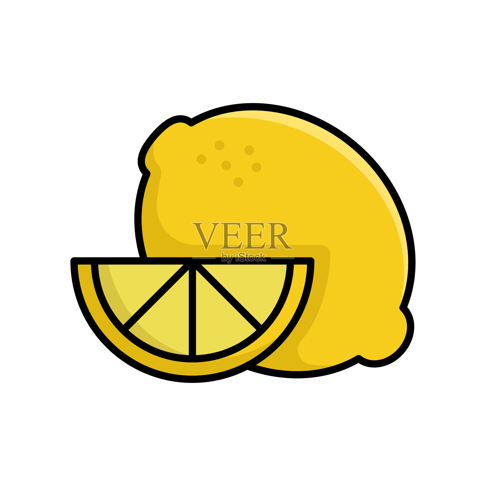 简单干净的柠檬图标矢量设计模板插画图片素材