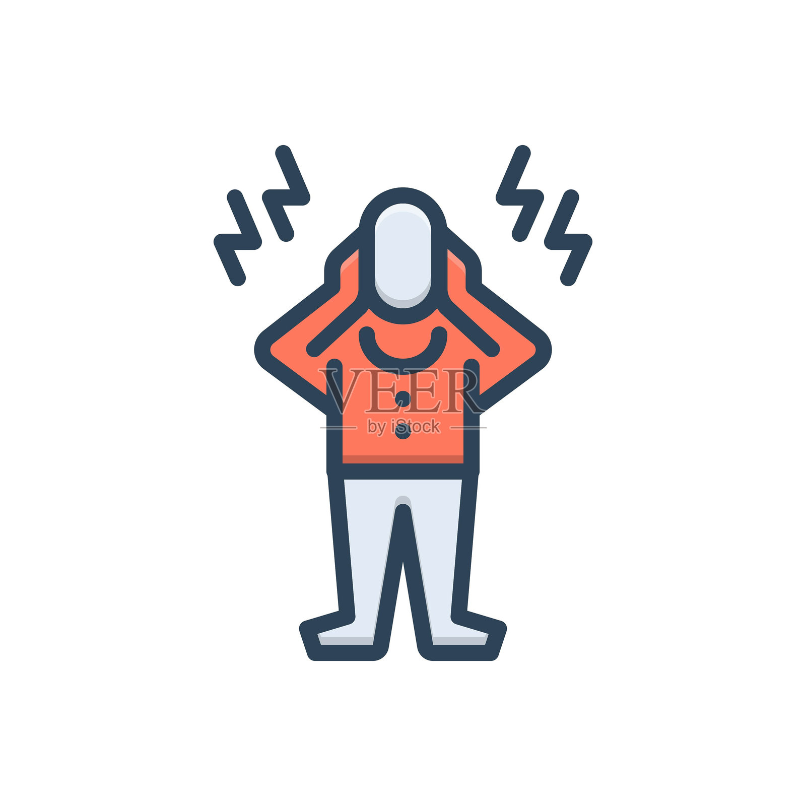 恐慌发作插画图片素材