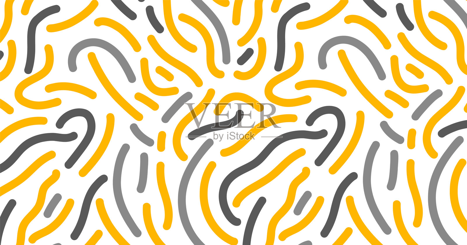 色彩缤纷的线条涂鸦无缝图案。创意极简线条绘制背景，时尚设计。插画图片素材