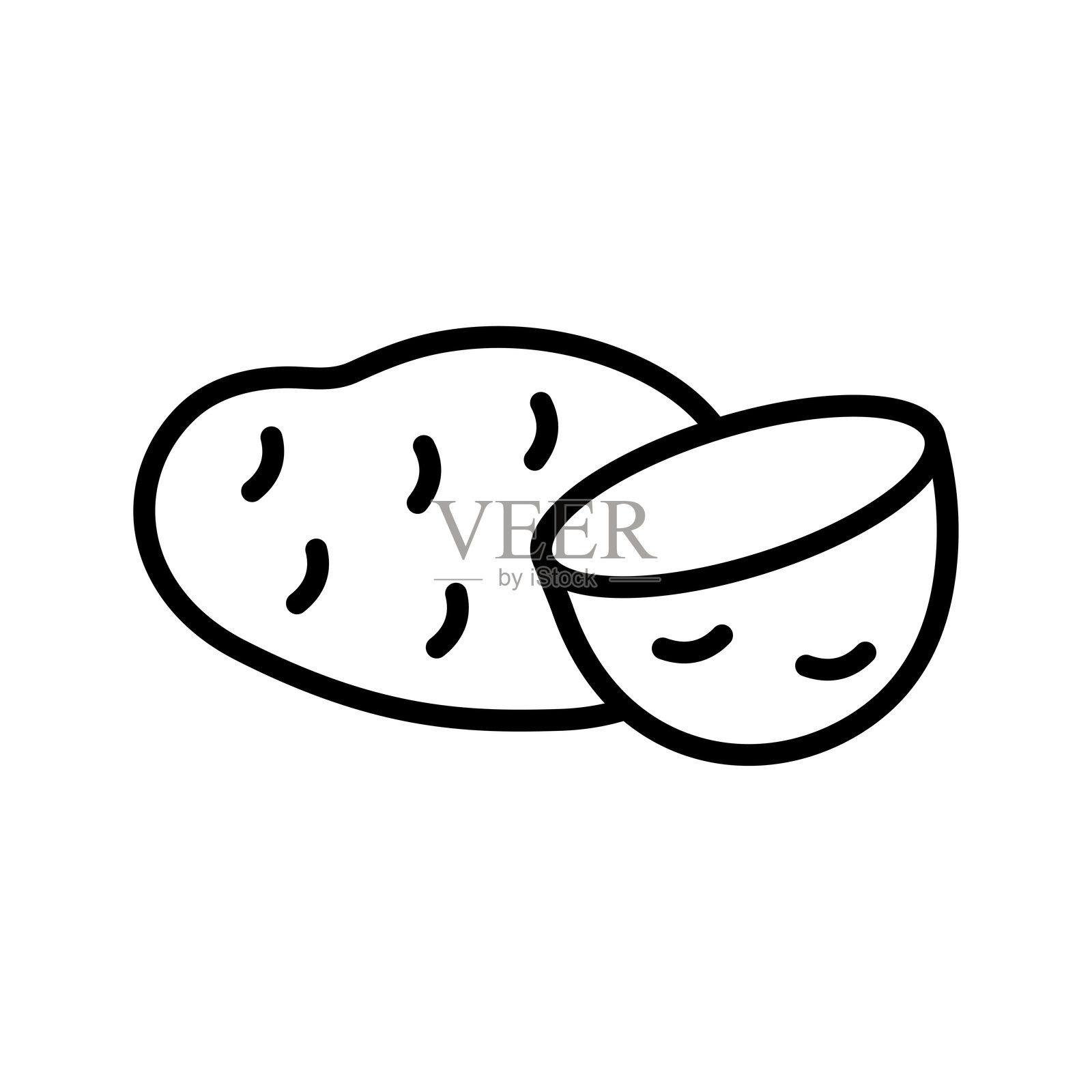 简单干净的土豆图标矢量设计模板插画图片素材