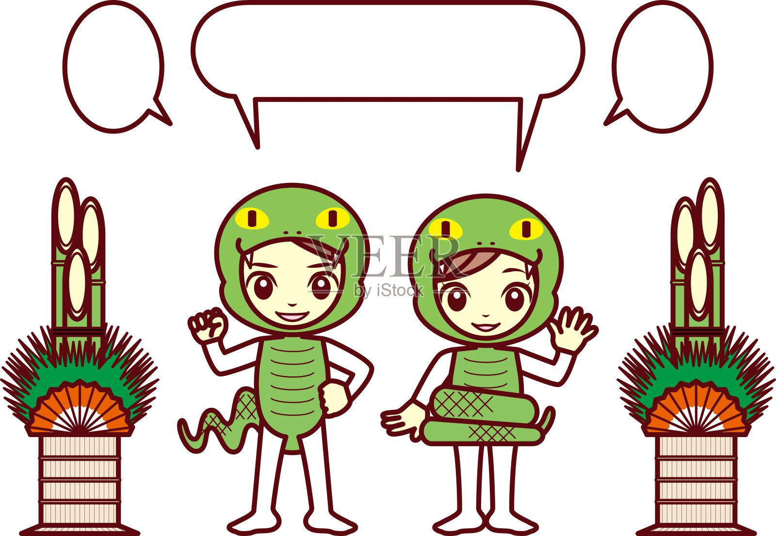 蛇类角色扮演插画图片素材