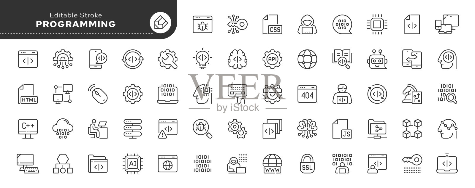 编程线条图标集插画图片素材