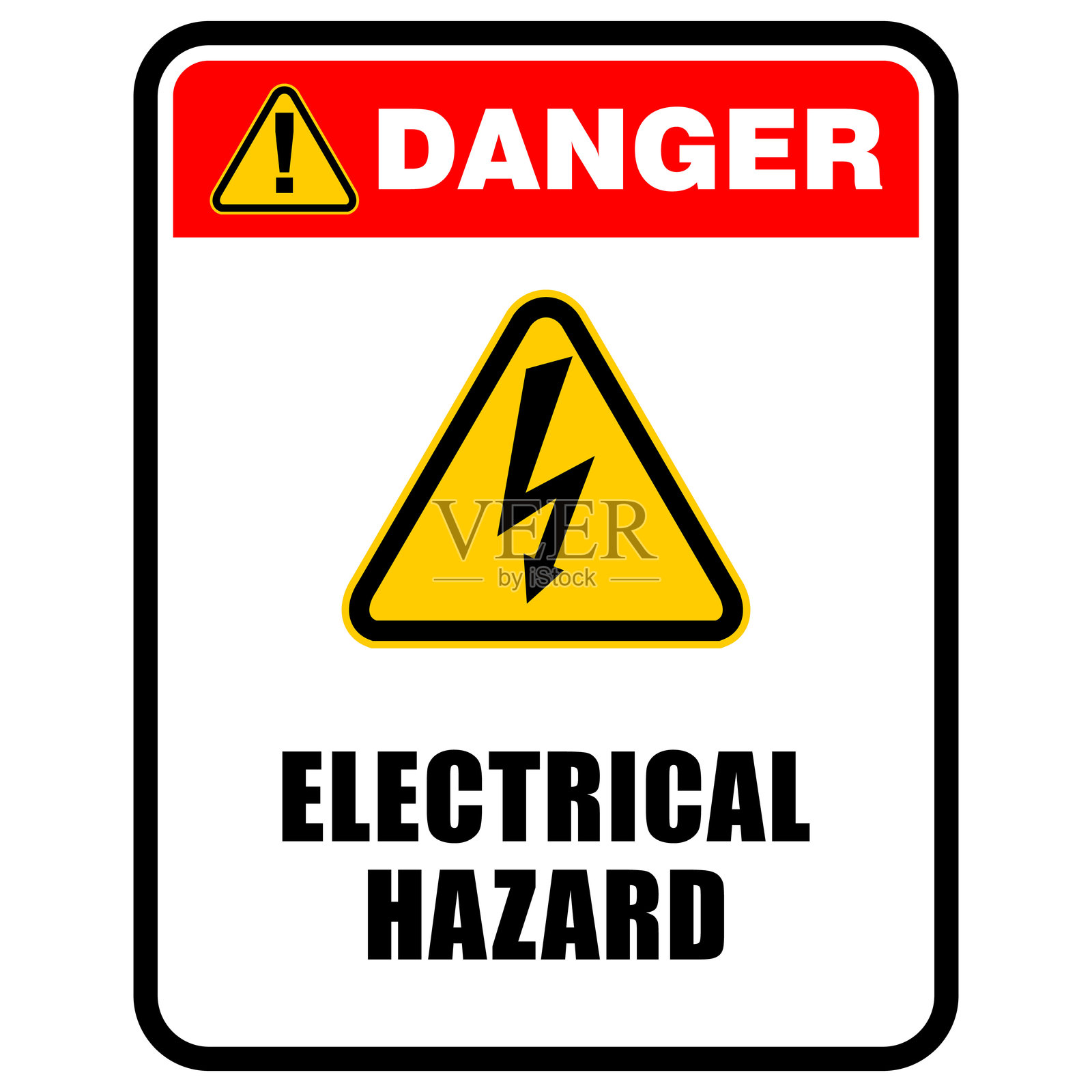 危险，电气危害，标志矢量图插画图片素材