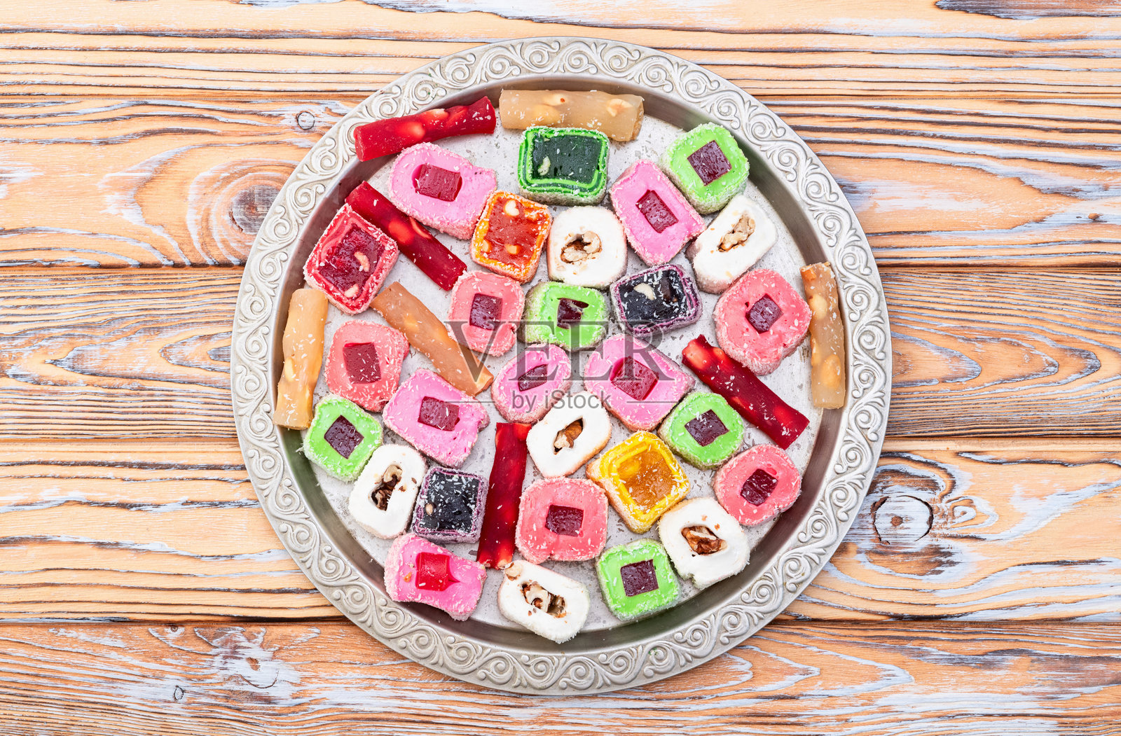 土耳其软糖糖果。拉哈特·洛库姆摄影照片摄影图片