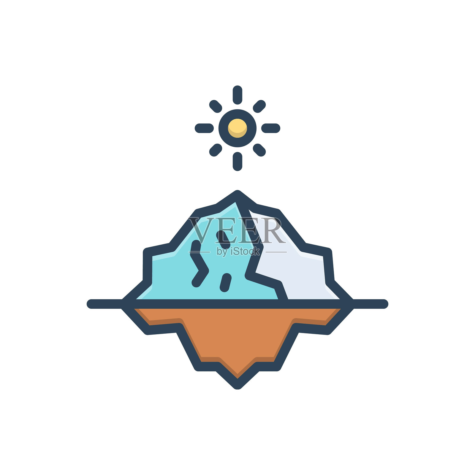 融化的冰插画图片素材