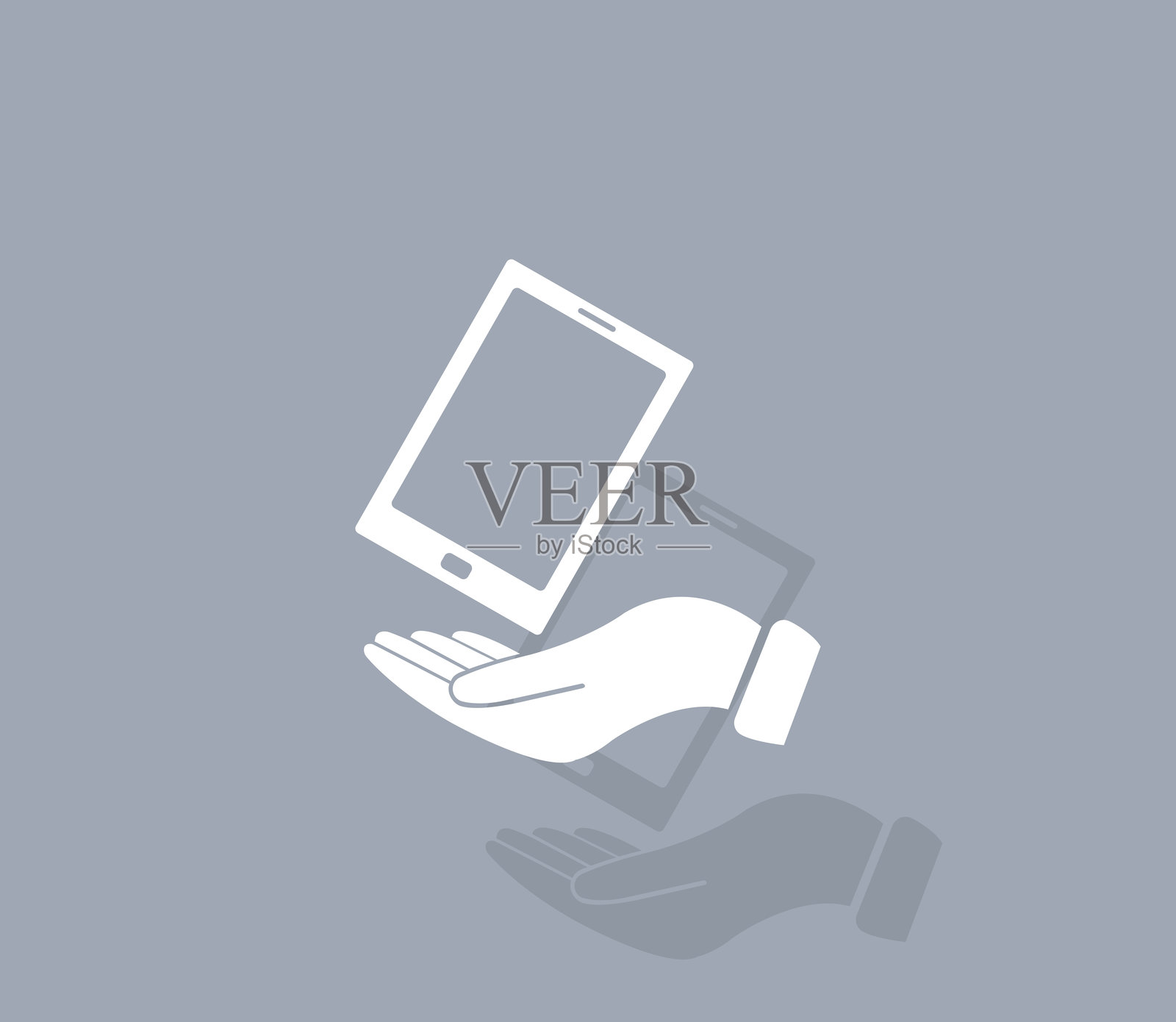 智能手机图标在手中插画图片素材