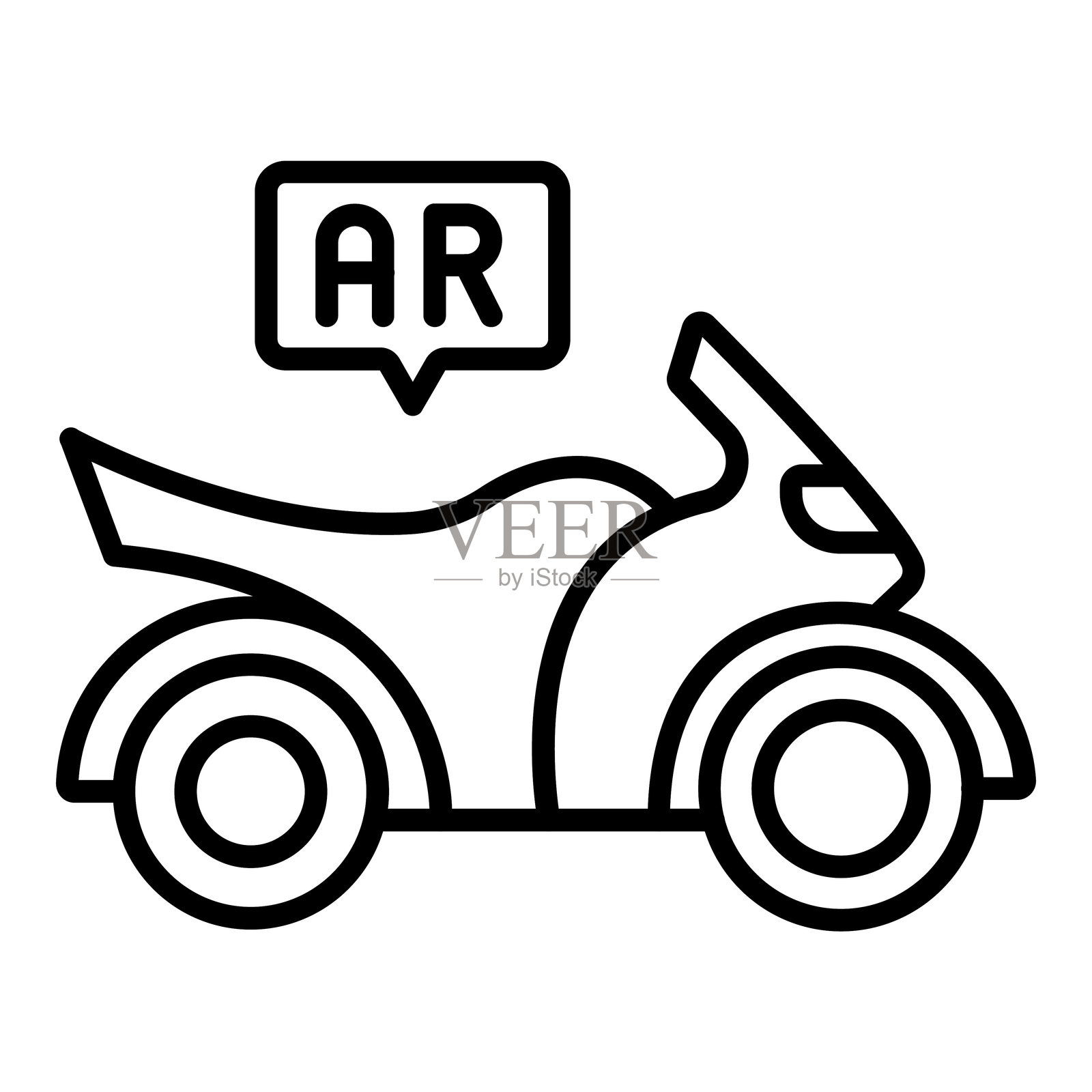 摩托车骑行图标风格插画图片素材