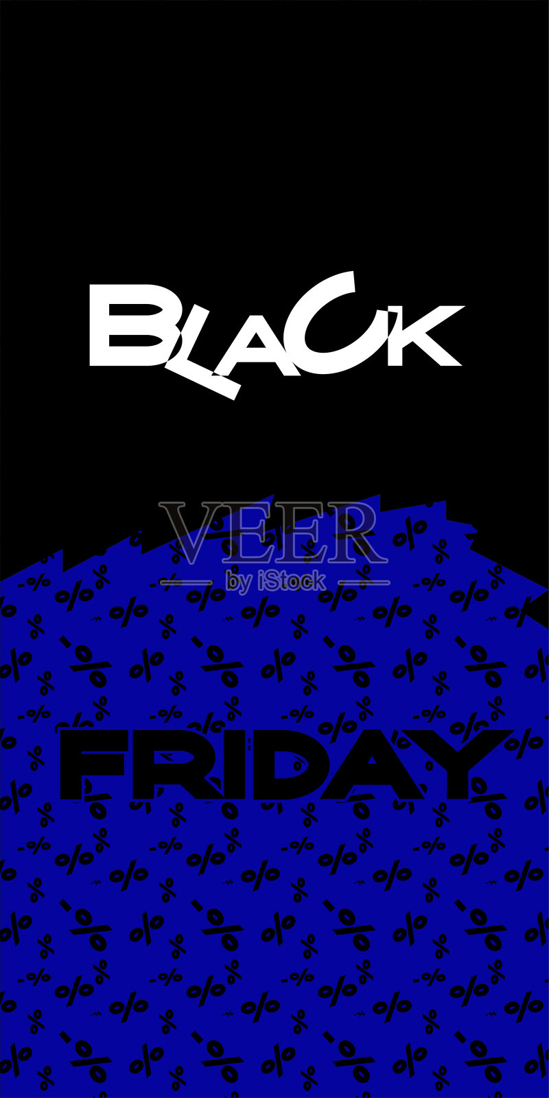 黑色星期五促销横幅，红色和黑色背景上有粗体字和百分比符号插画图片素材