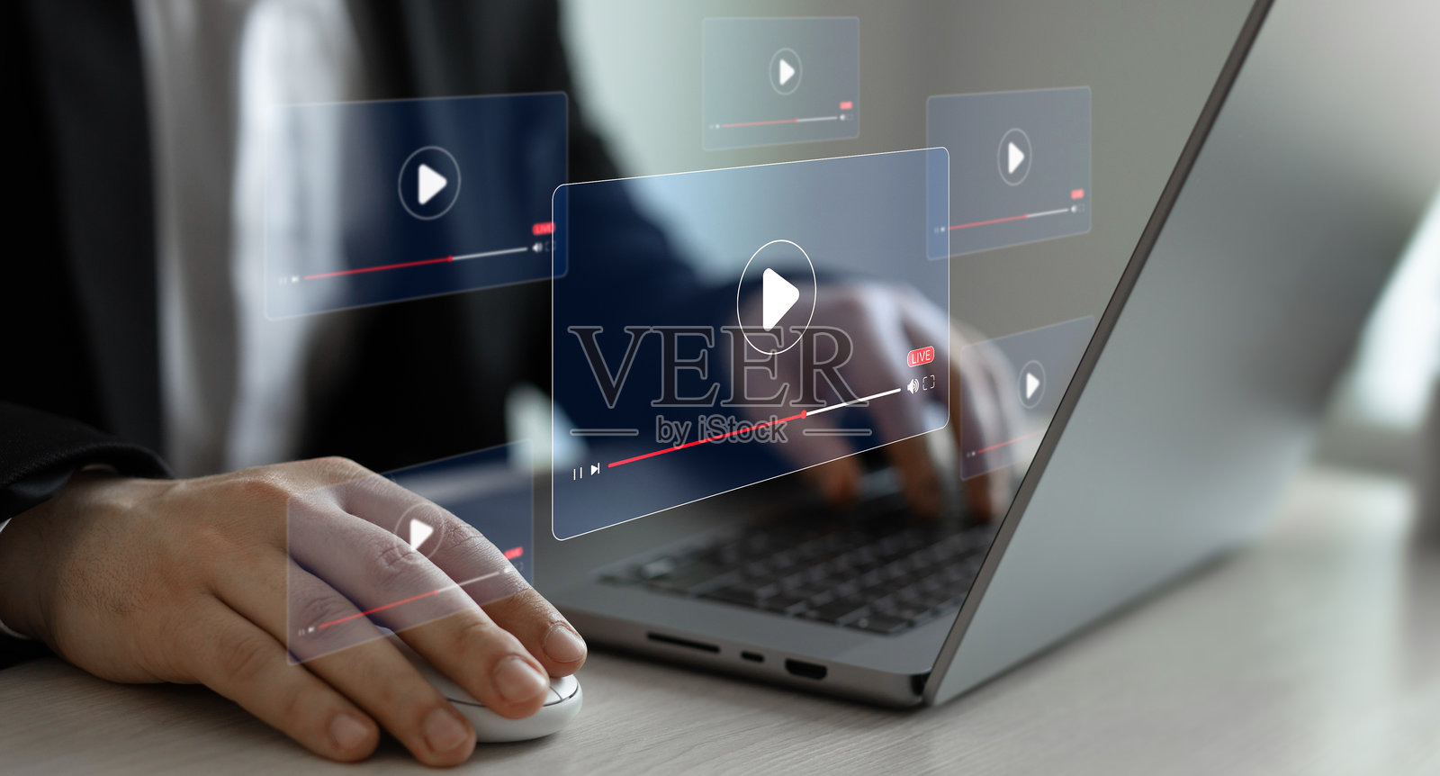 互联网媒体上的视频流，在线数字直播播放器照片摄影图片