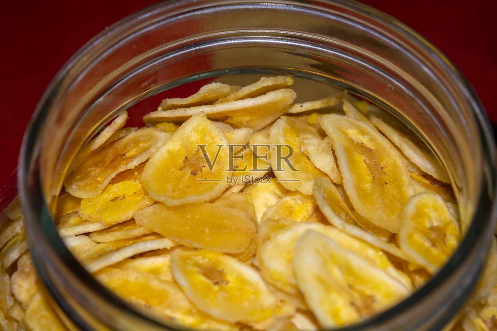 制作黄色香蕉片的小吃特写照片摄影图片