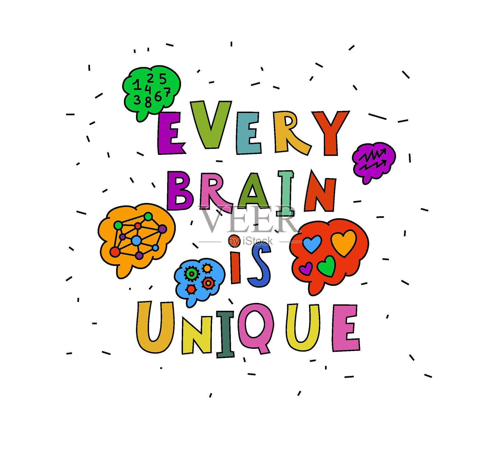 神经多样性：大脑独特性与经验多样性插画图片素材