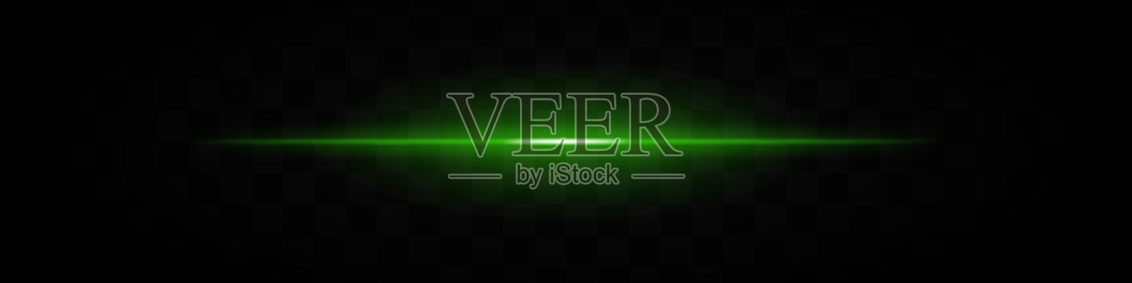 绿色水平光束，独立于透明背景。强烈的发光效果，具有平滑的渐变和柔和的边缘。非常适合未来主义设计、数字图形和科幻主题。插画图片素材