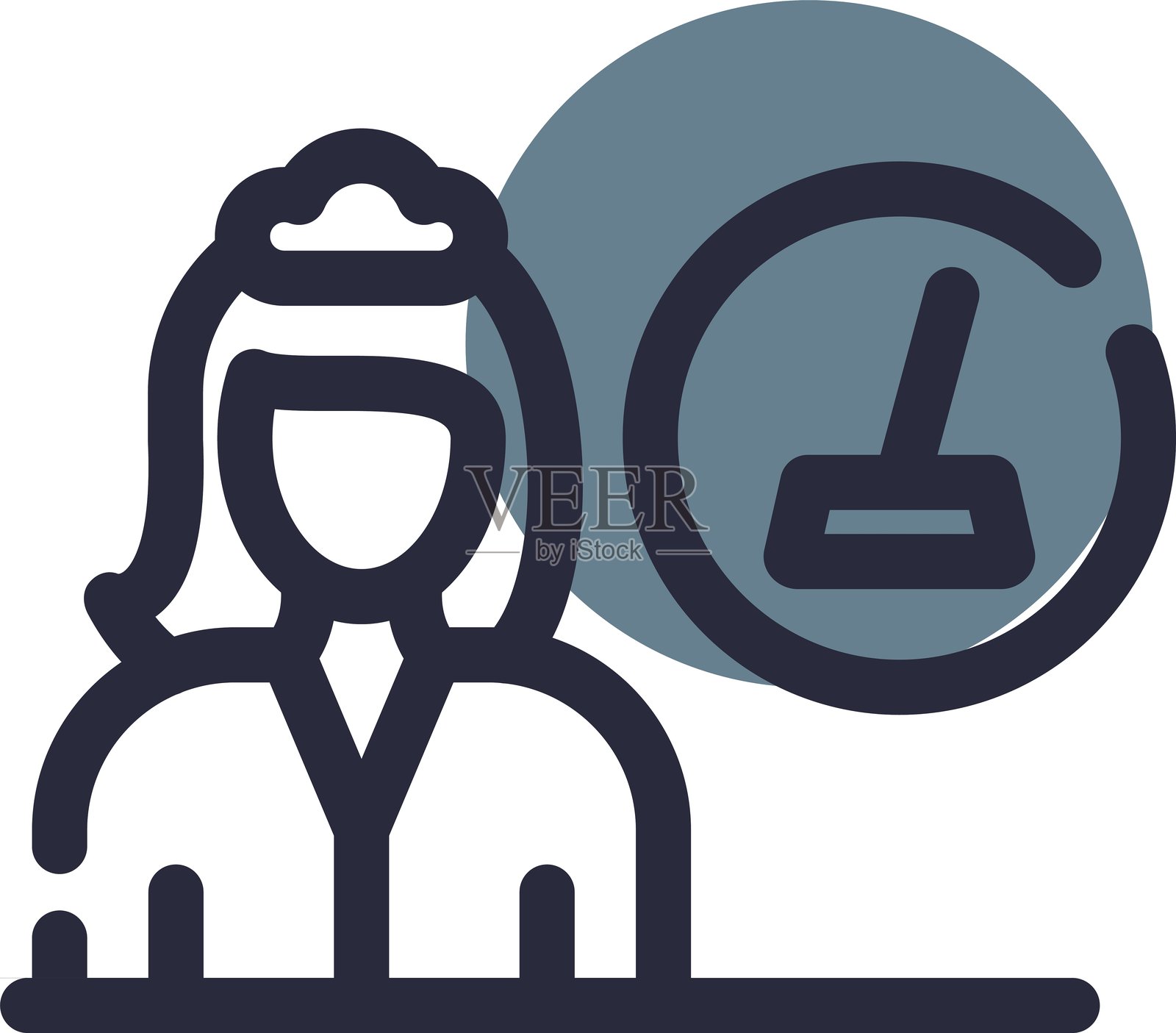 女性清洁工图标插画图片素材