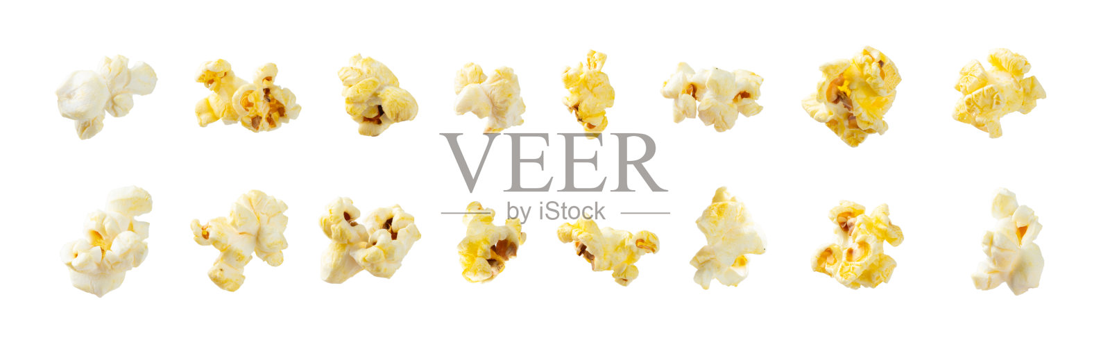 白色背景上的咸爆米花。电影院和娱乐概念。电影之夜与爆米花。美味的小吃，零食。照片摄影图片