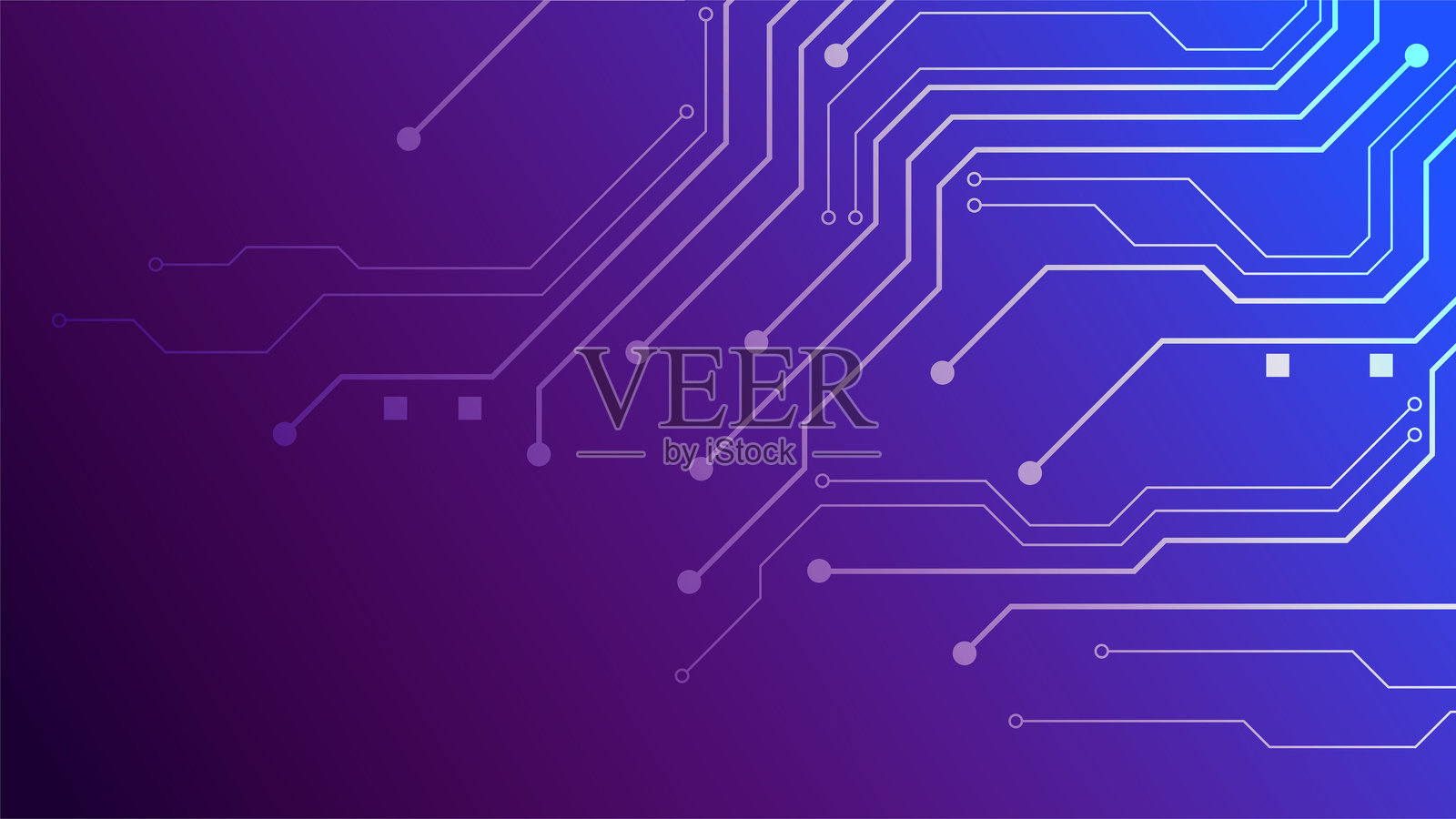 渐变蓝色背景上的数字电路路径插画图片素材
