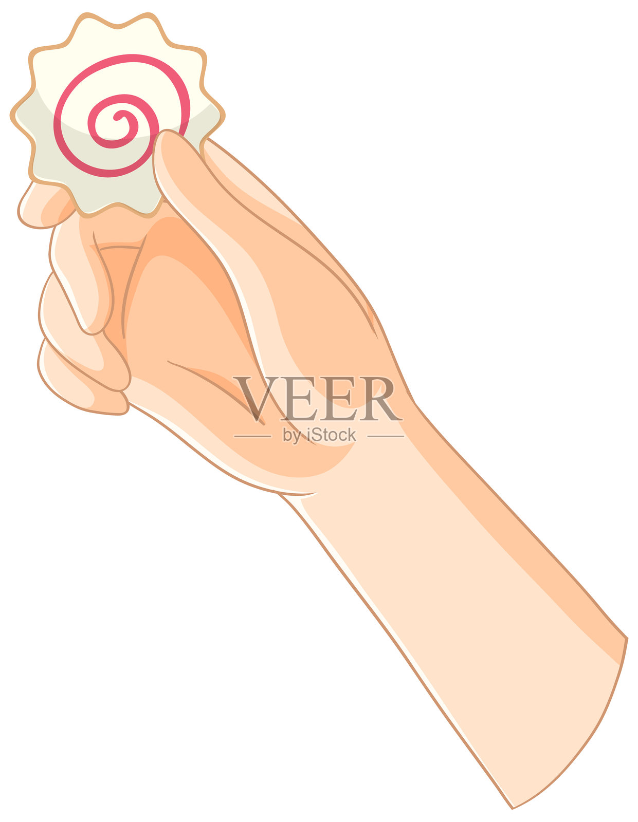 手握螺旋饼干的插图插画图片素材