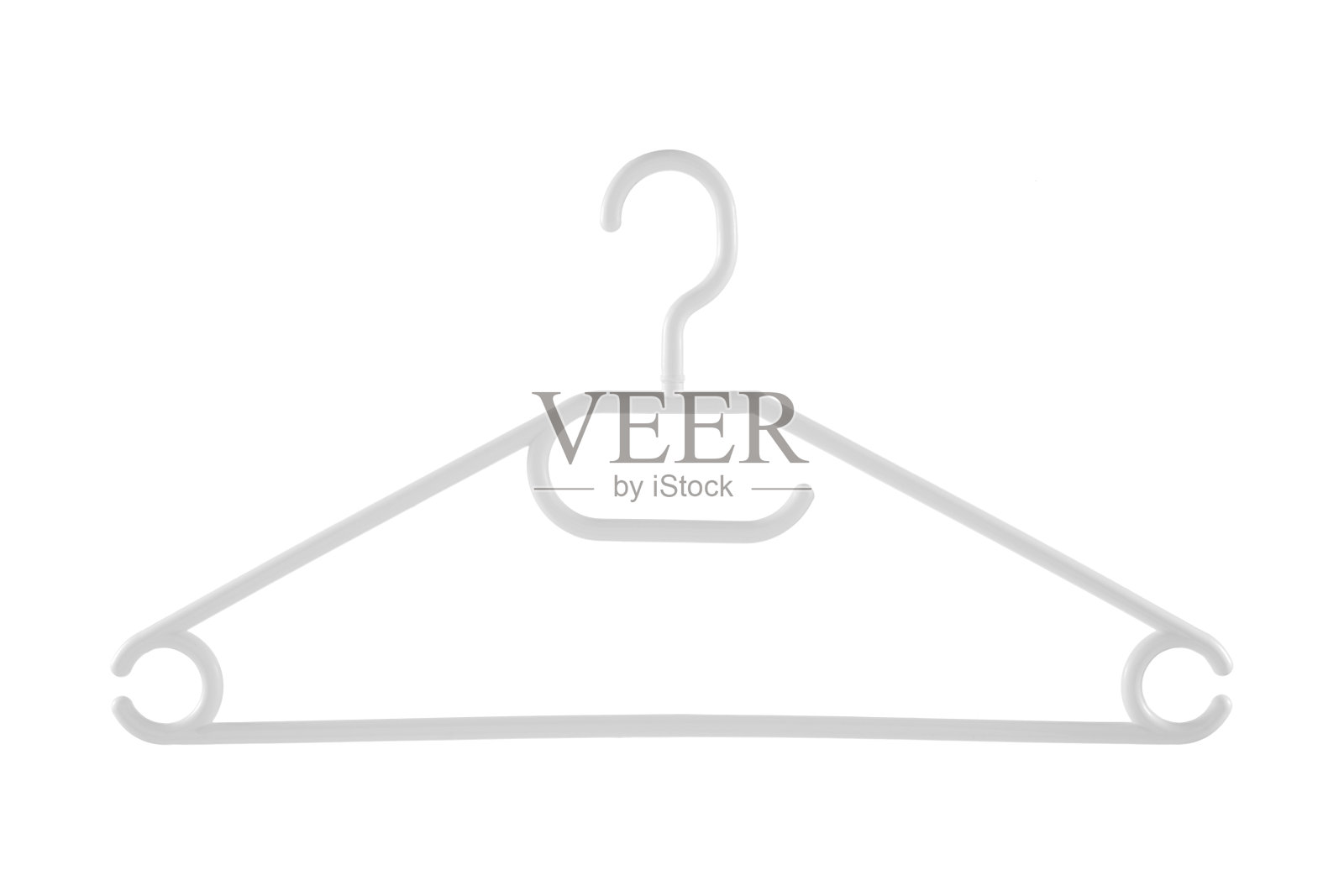 白色背景上的塑料衣架照片摄影图片