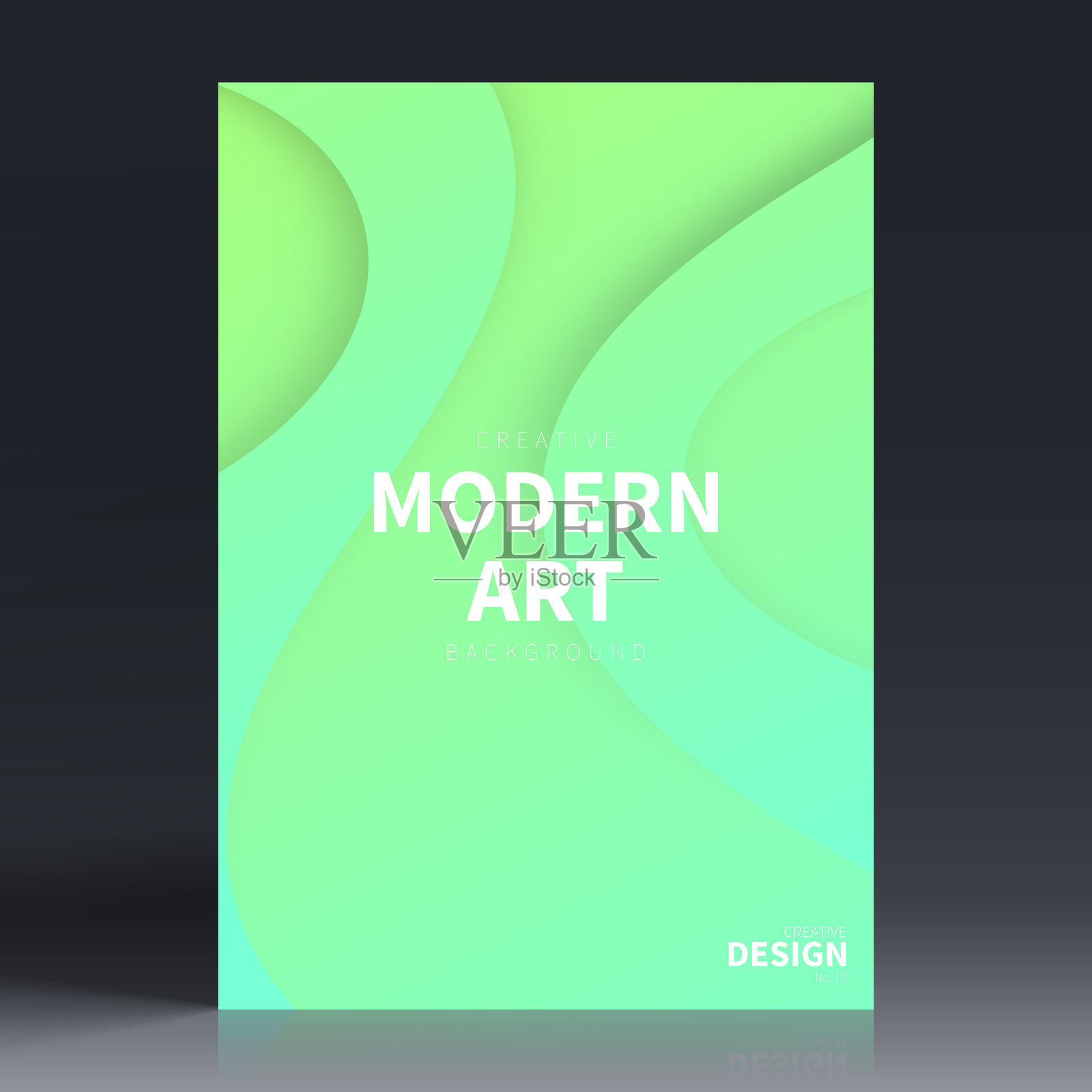 宣传册模板布局，绿色封面设计，商业年度报告，传单，杂志插画图片素材