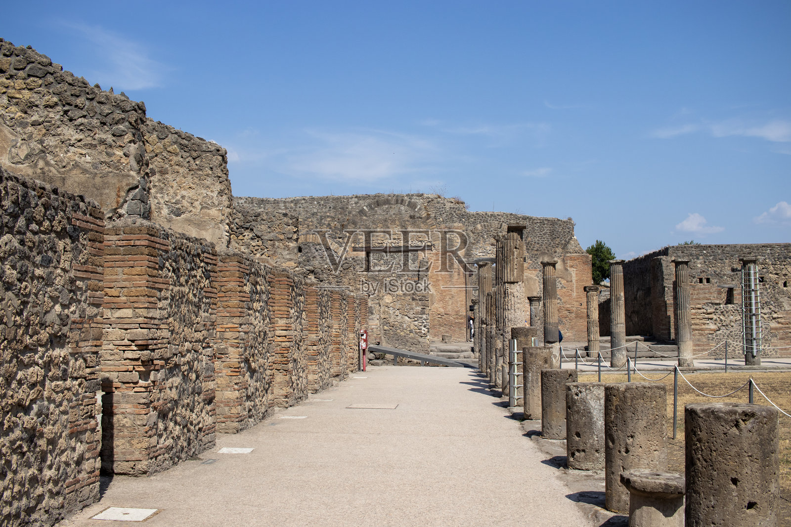 意大利庞贝，古城的景观。照片摄影图片