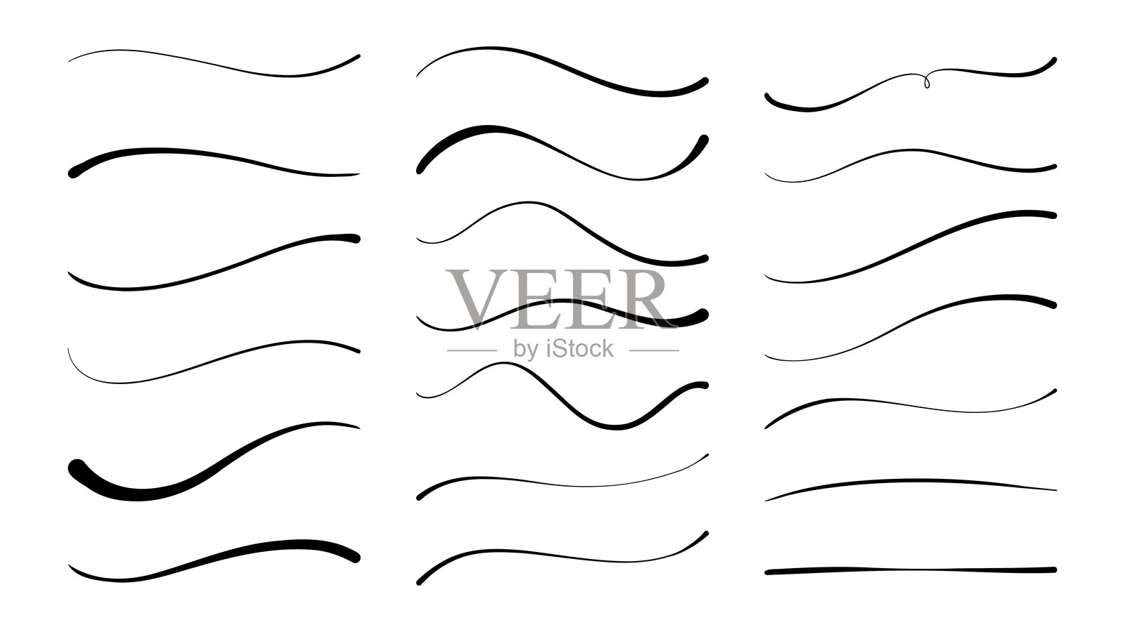 手绘优雅的曲线插画图片素材