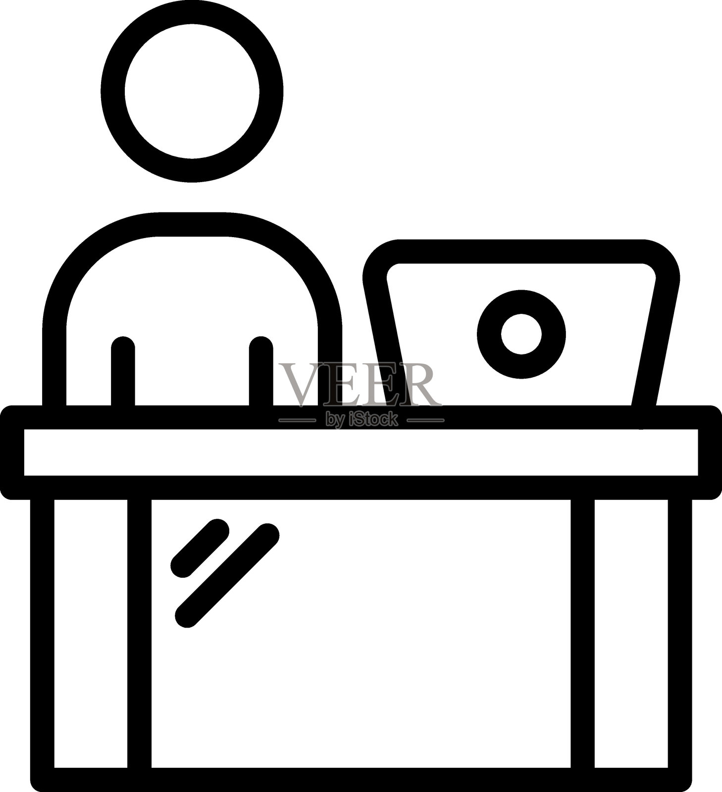 服务台图标的矢量设计风格