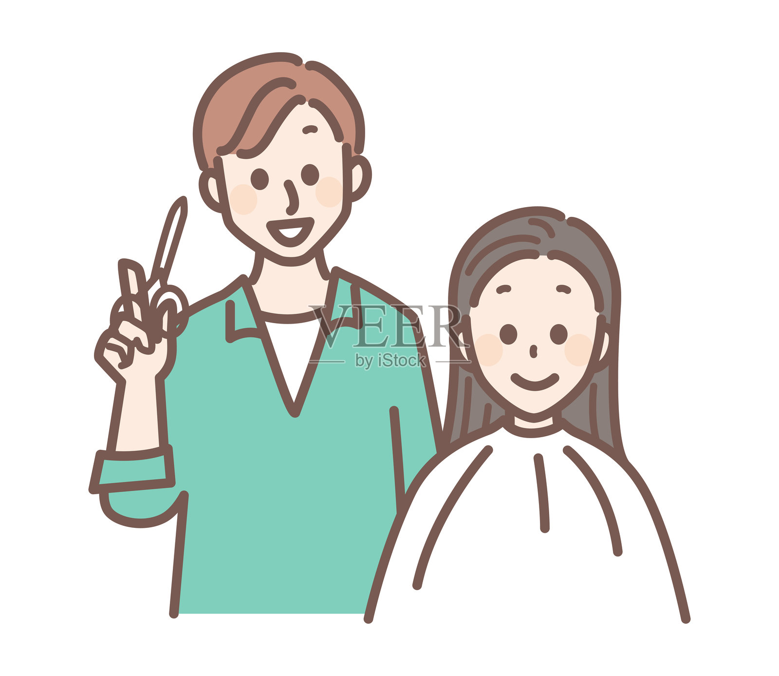 美发沙龙中的人们插图插画图片素材