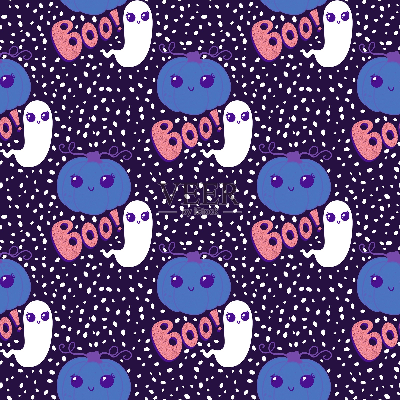 万圣节无缝南瓜图案，适用于面料、纺织品和包装照片摄影图片