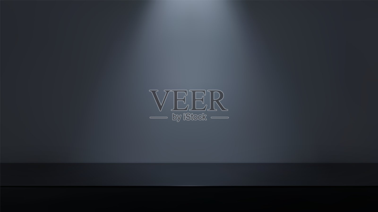 灰色墙壁与黑色桌面。产品展示模板。插画图片素材