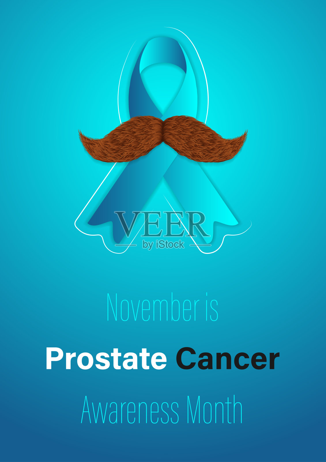 前列腺癌意识月，矢量插图。癌症丝带背景插画图片素材