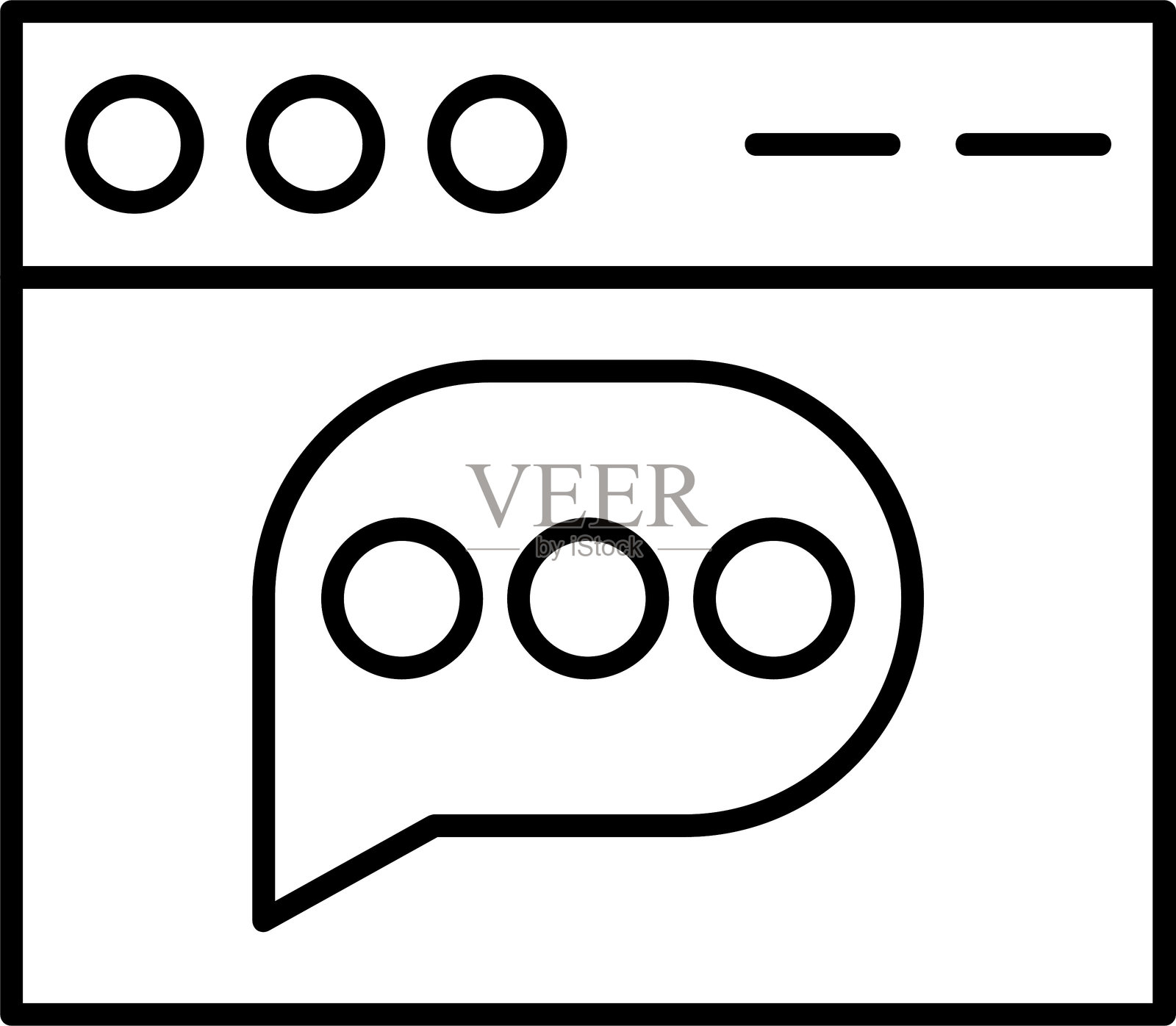 聊天线图标设计插画图片素材