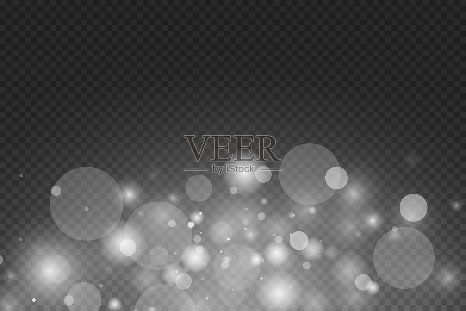 散景白色眩光光效。闪光和光效。插画图片素材