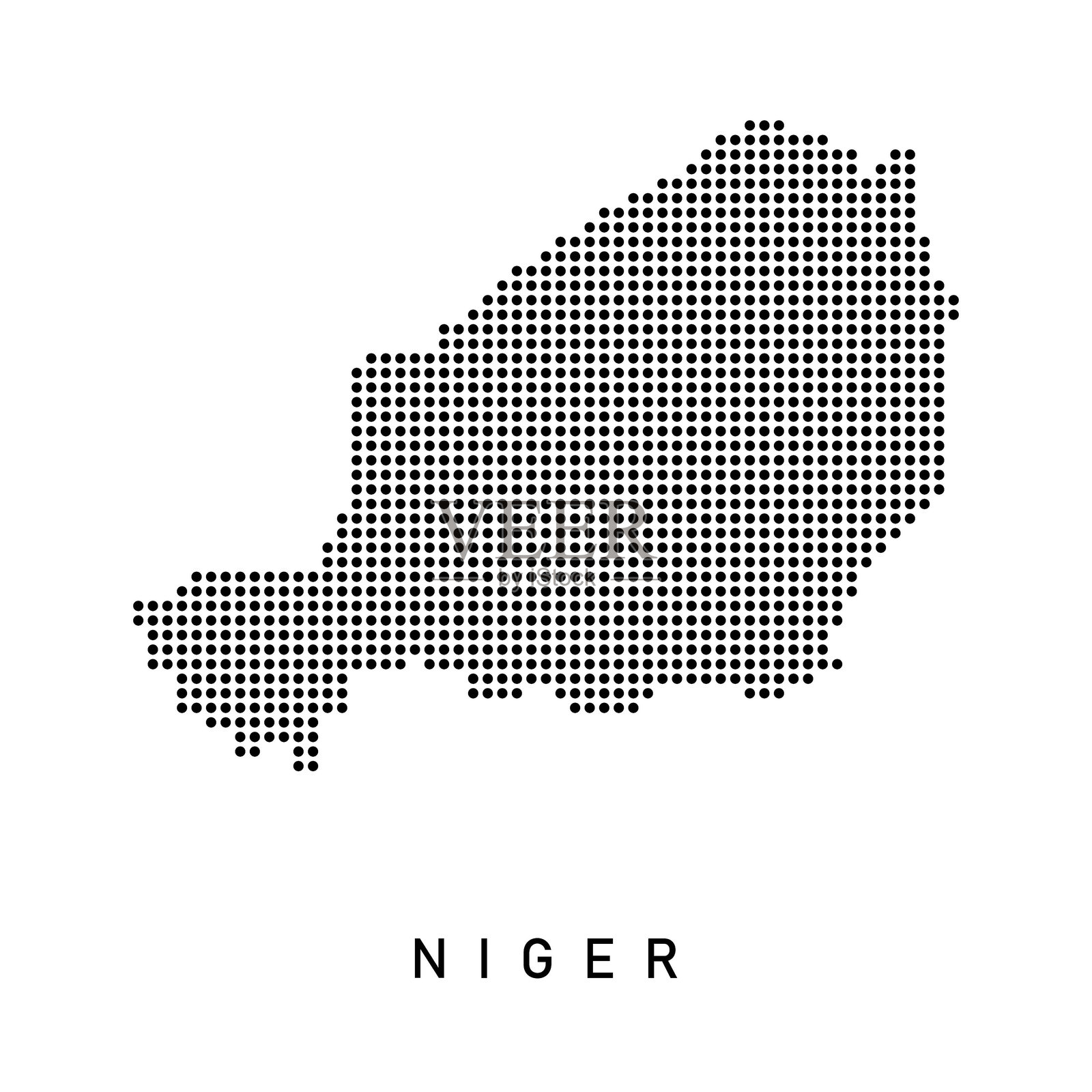 尼日尔的矢量点状地图插画图片素材