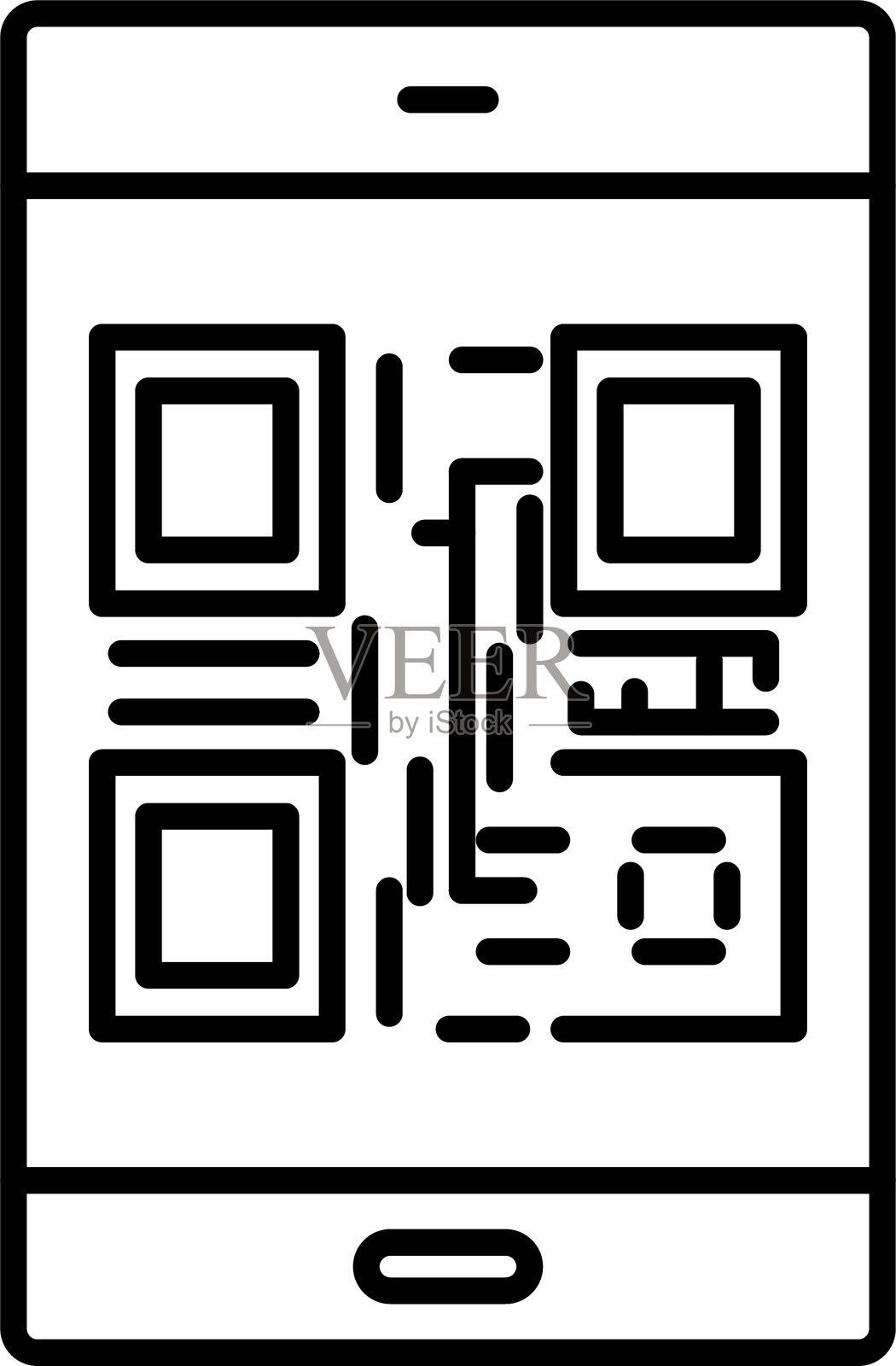 二维码线条图标设计插画图片素材