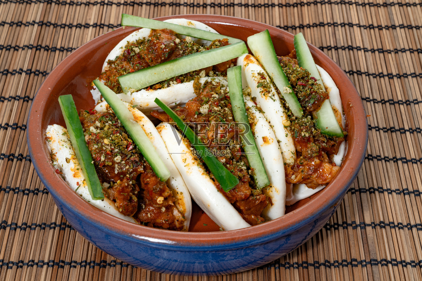 包子夹烧烤 pulled pork照片摄影图片