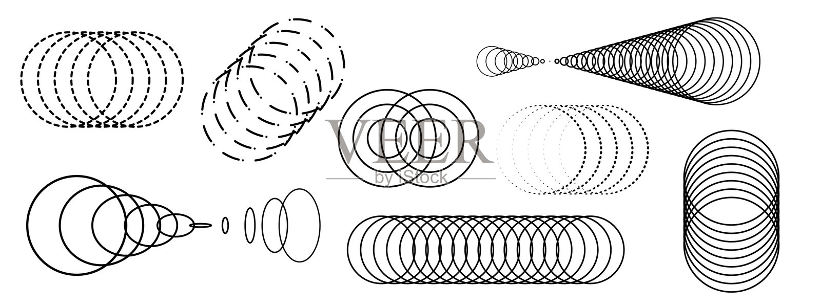 抽象几何圆形元素矢量素材插画图片素材