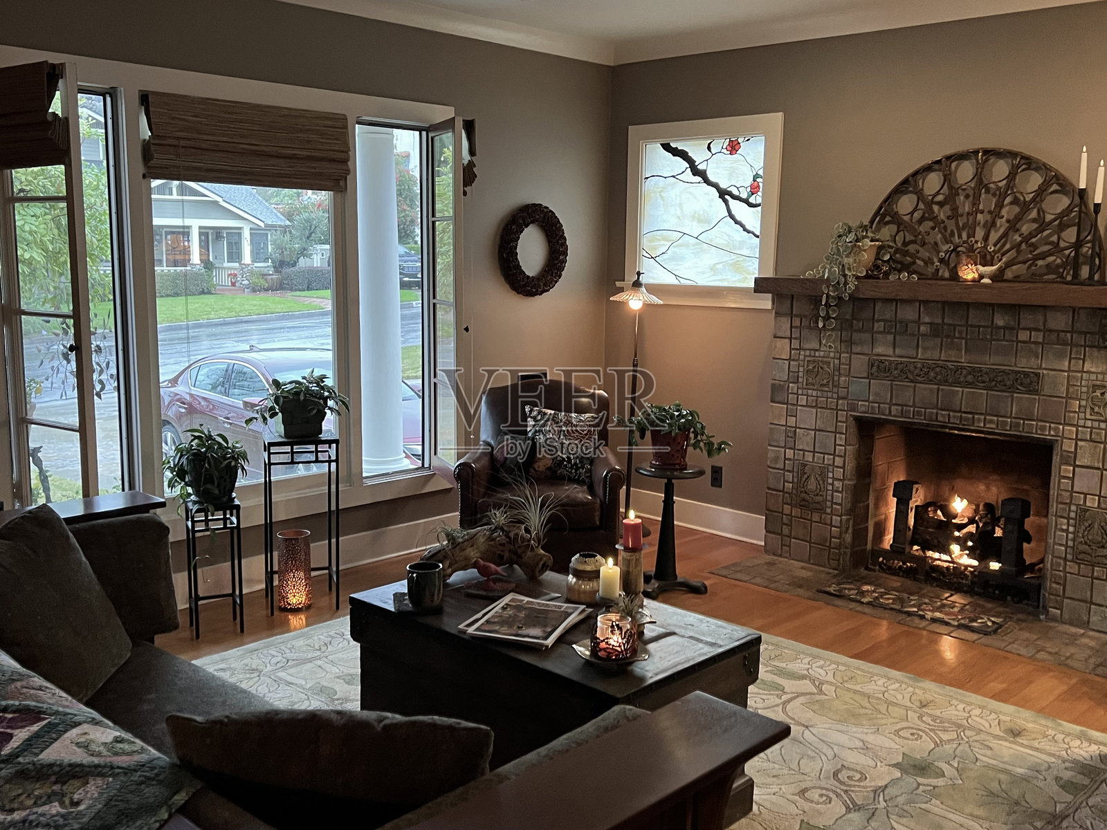 工匠风格的家居装饰得体照片摄影图片