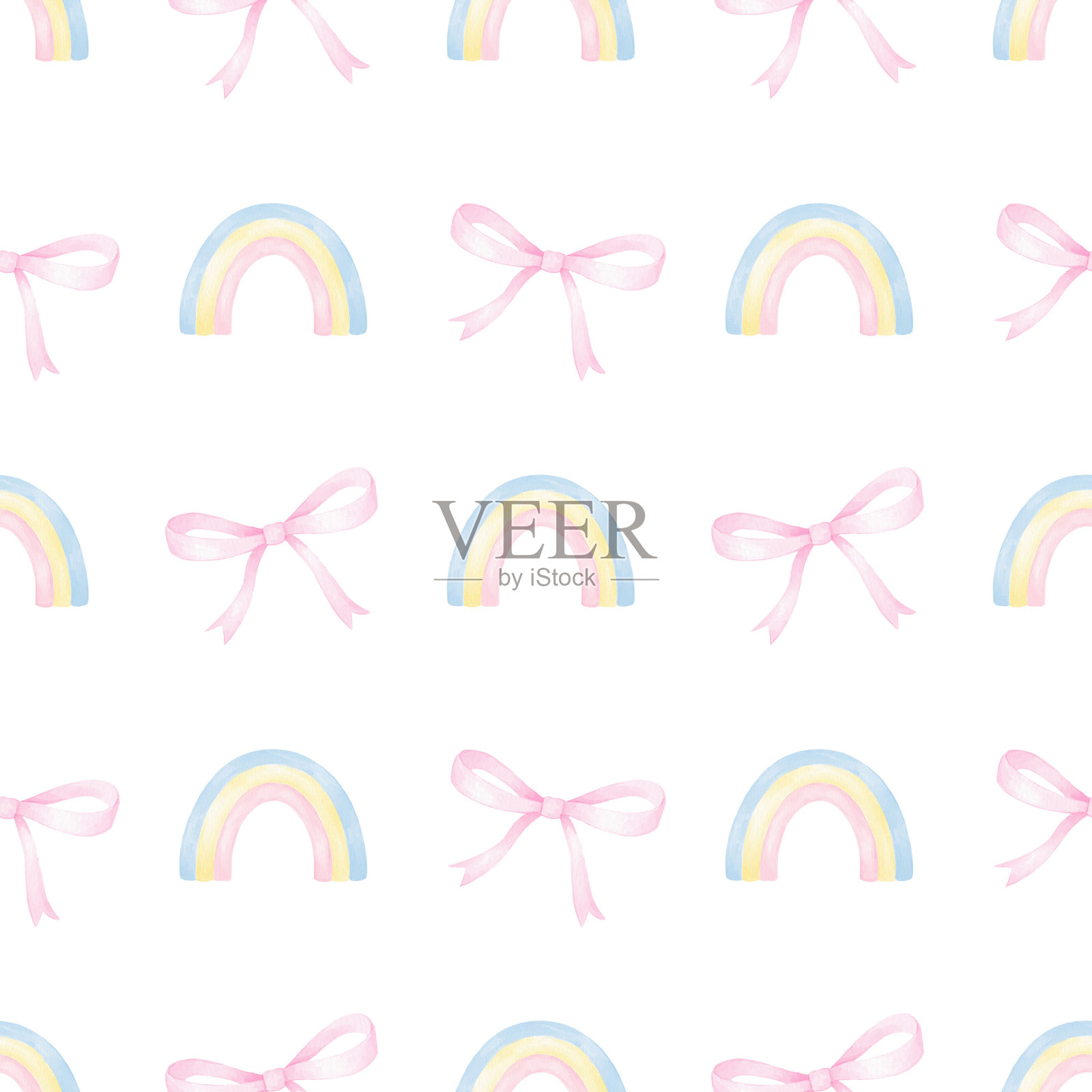 彩虹与蝴蝶结照片摄影图片