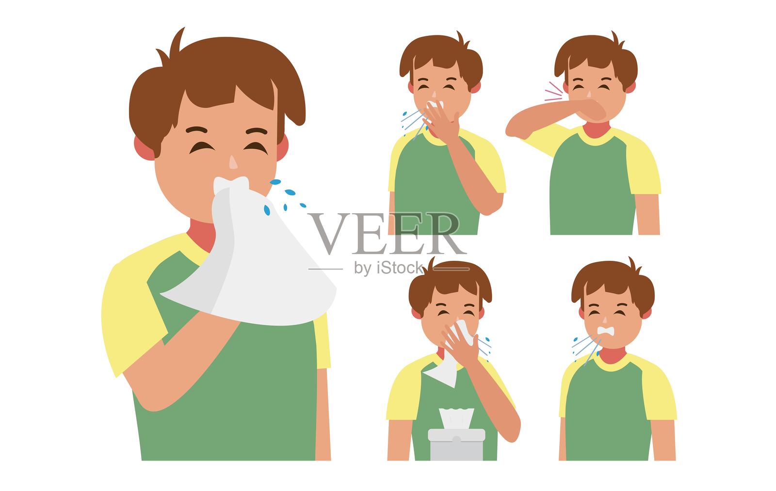 有不同症状的病人插画图片素材