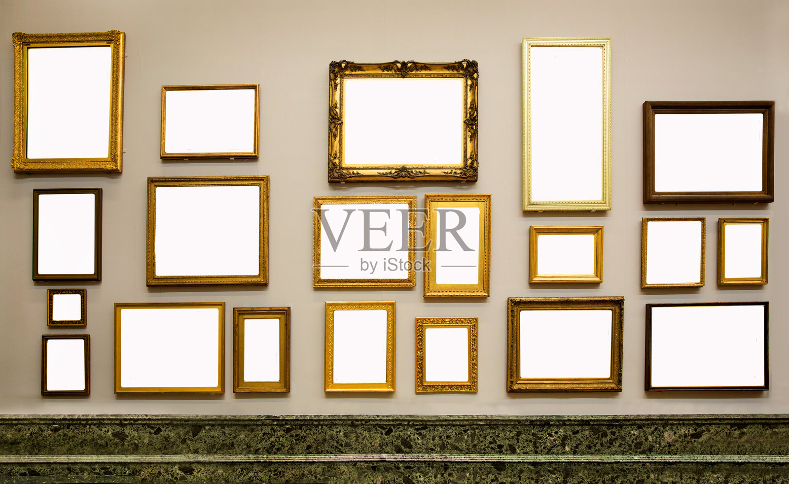 空白画框的墙壁照片摄影图片