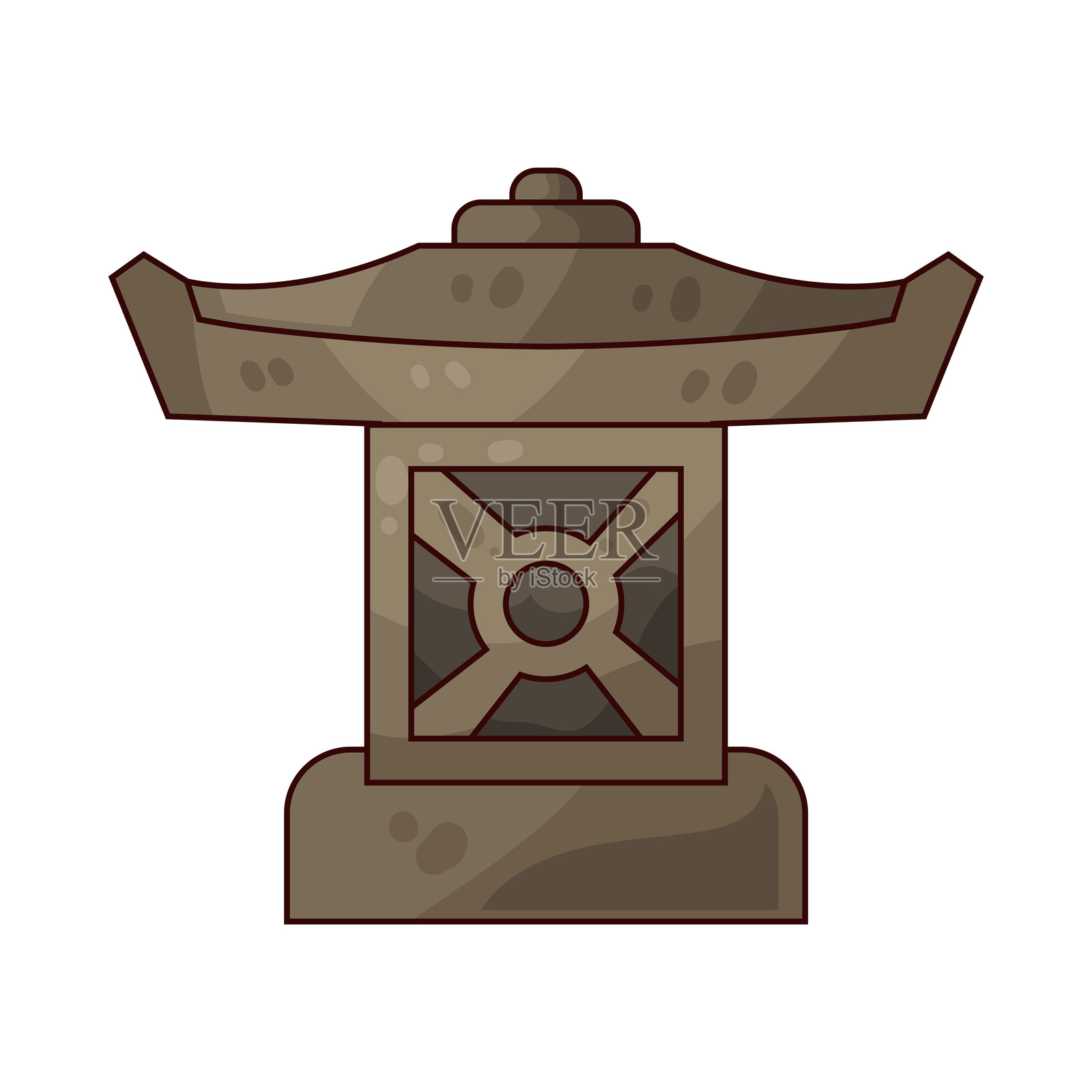 石灯笼插画图片素材