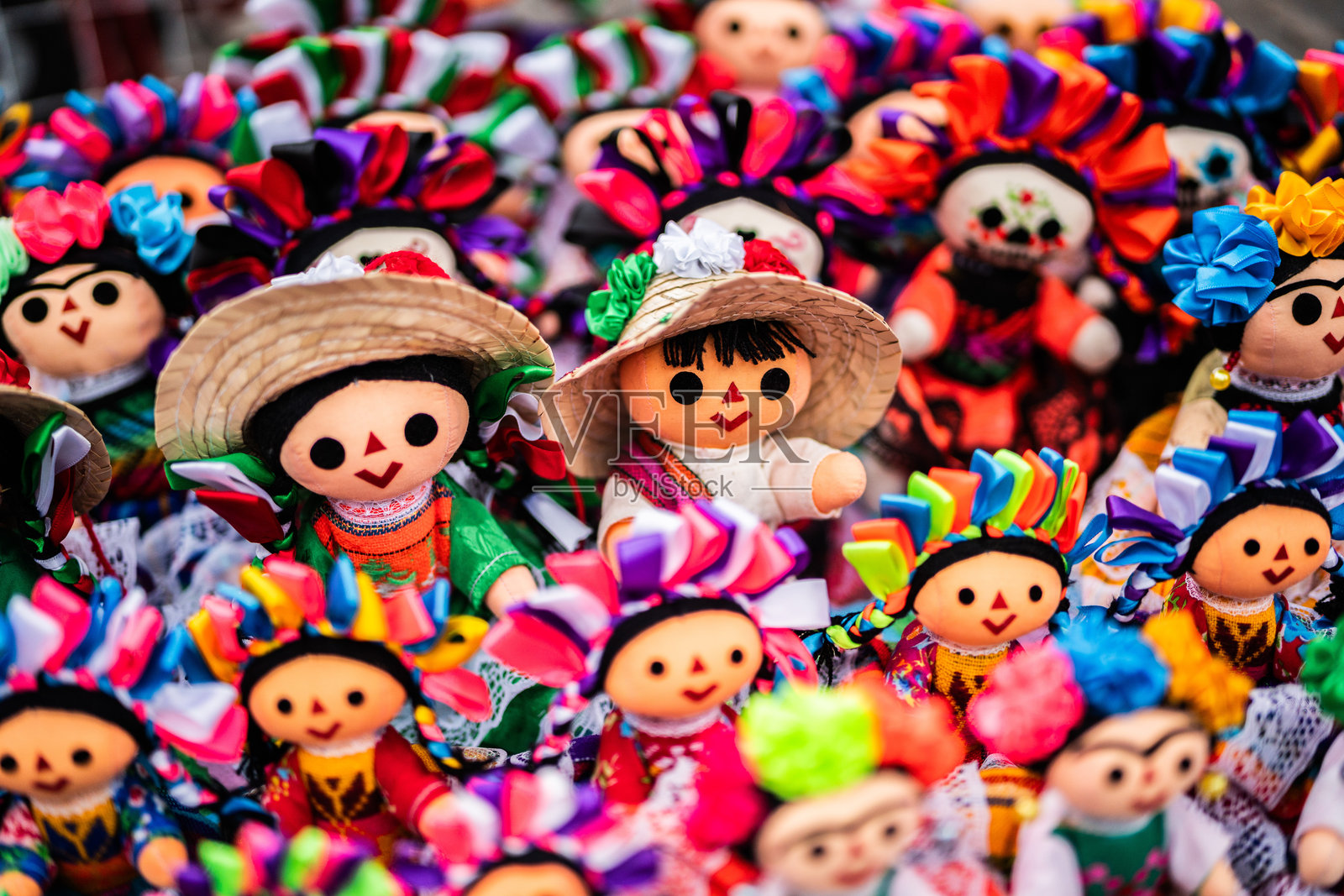 商店里墨西哥玩具的特写镜头照片摄影图片
