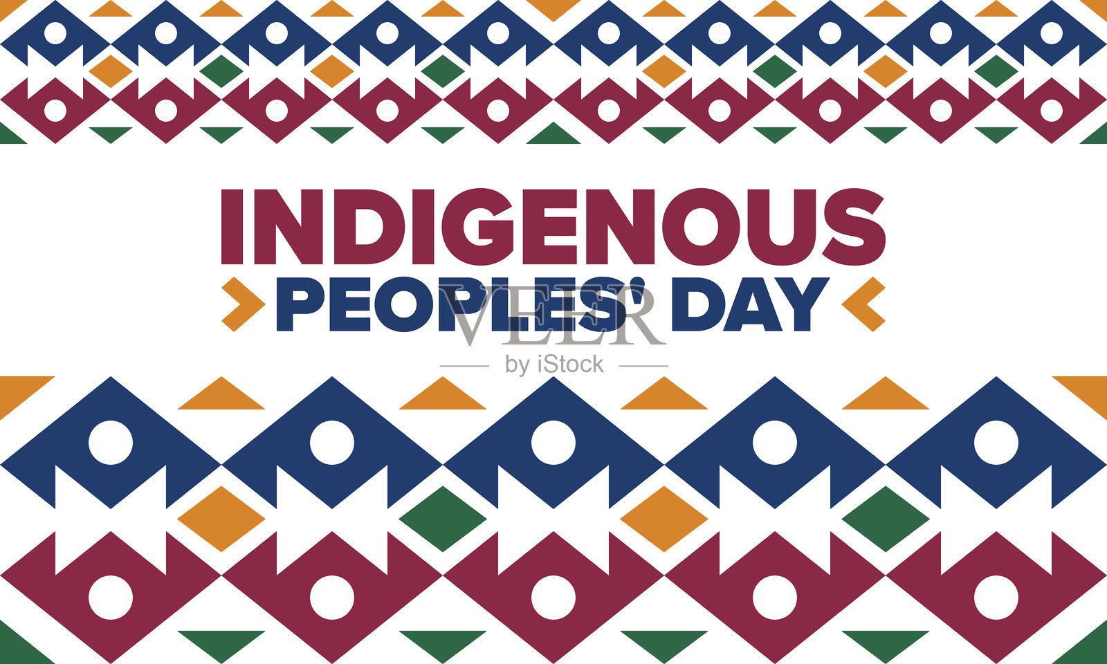土著人民日。美洲原住民日。美洲印第安文化。遗产月。在美国每年庆祝。传统图案。海报、卡片、横幅和背景。矢量插图。插画图片素材