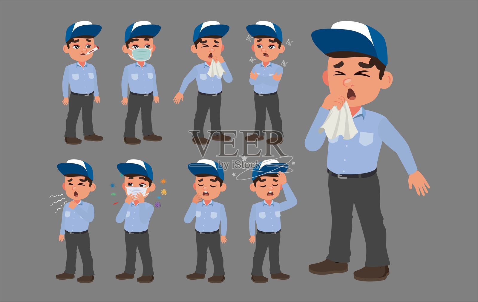 有不同症状的病人插画图片素材