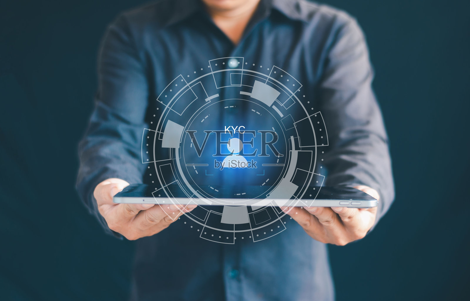 KYC验证数字屏幕安全界面E KYC身份验证照片摄影图片