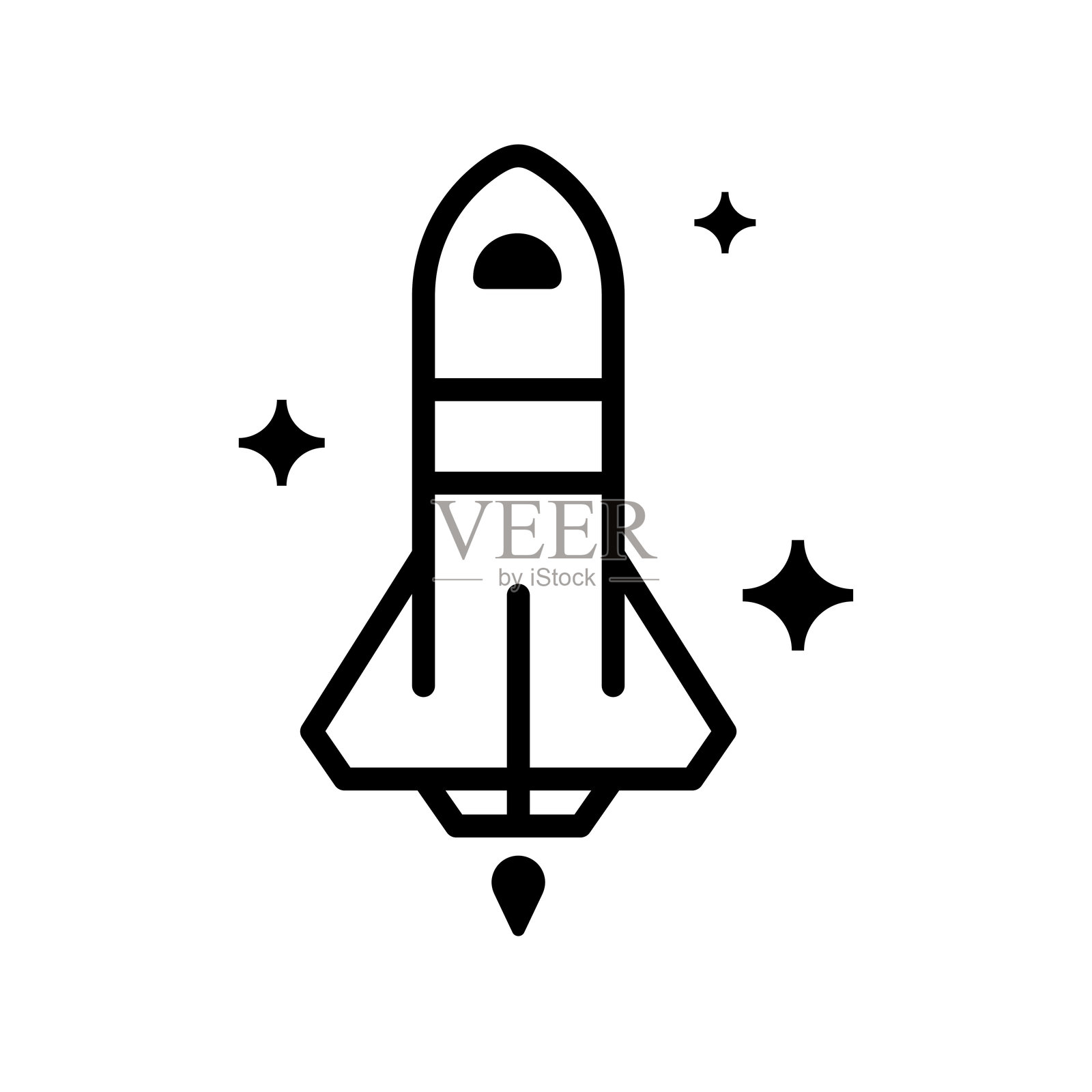 火箭简笔画插画图片素材