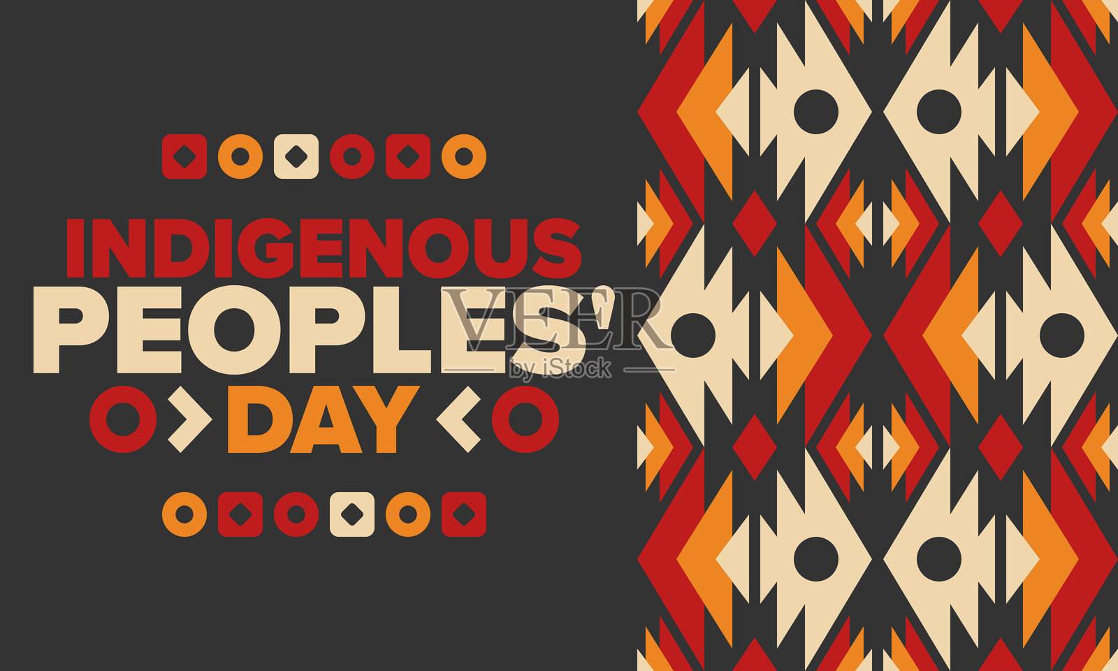 土著人民日。美洲原住民日。美洲印第安文化。遗产月。在美国每年庆祝。传统图案。海报、卡片、横幅和背景。矢量插图。插画图片素材