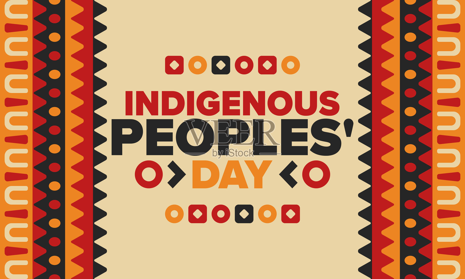土著人民日。美洲原住民日。美洲印第安文化。遗产月。在美国每年庆祝。传统图案。海报、卡片、横幅和背景。矢量插图。插画图片素材