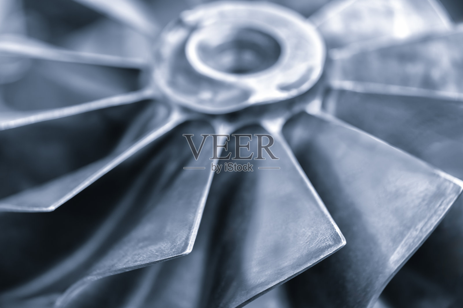 3D打印的金属涡轮部分，新的增材技术概念背景照片摄影图片