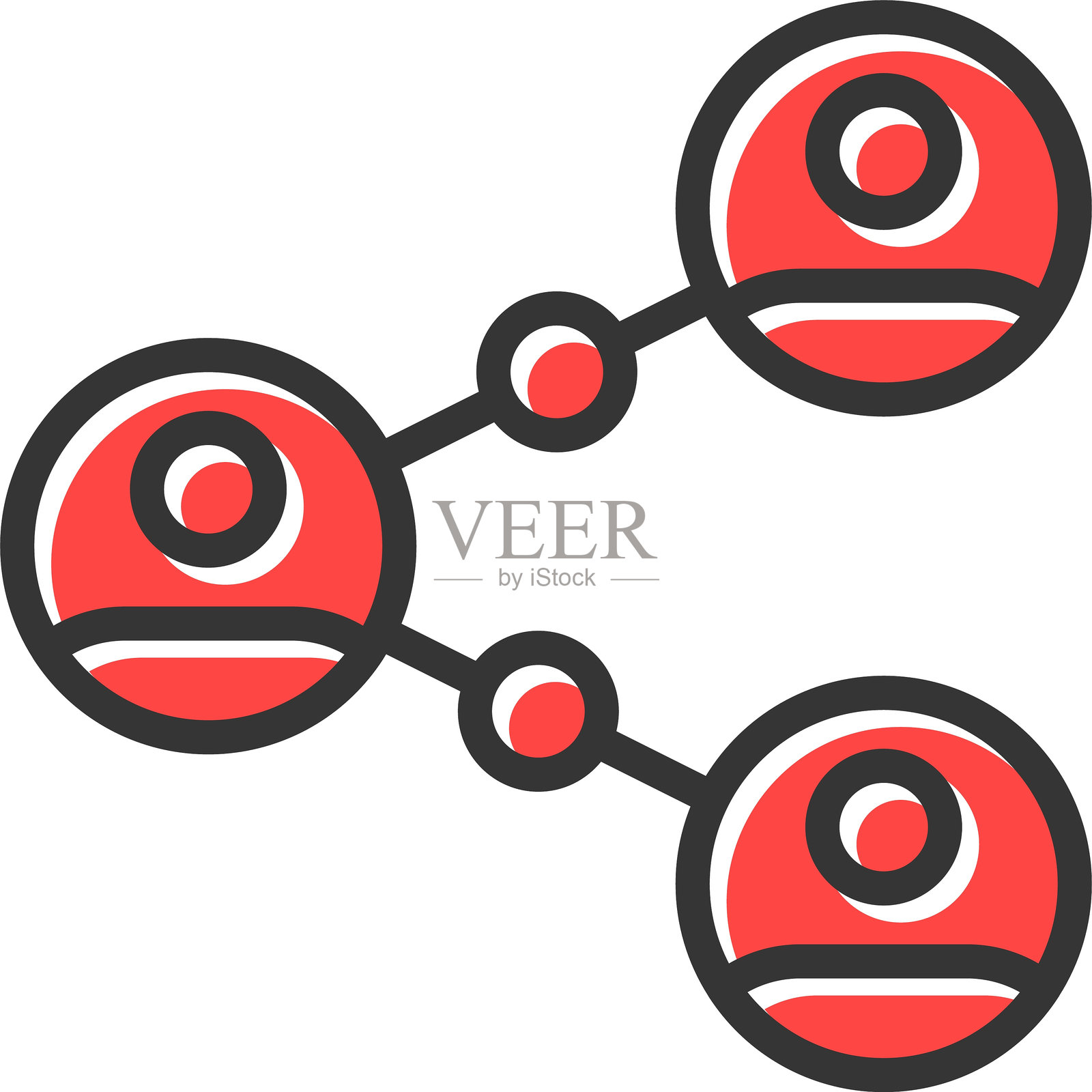 连接的人物图标插画图片素材